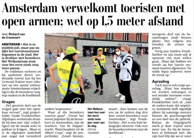 Amsterdam verwelkomt toeristen met open armen (Telegraaf)
